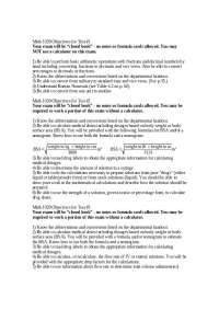 Study Guide for Test 1 Review - Mathematics Health Disciplines | MATH 1020