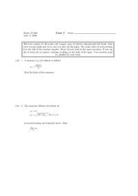 Exam 3 with Limit of Sequence for Calculus II | MATH 175