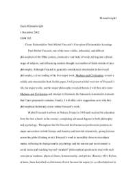 Madness and Civilization, The Structural Revolution - Lecture Notes | COM 705