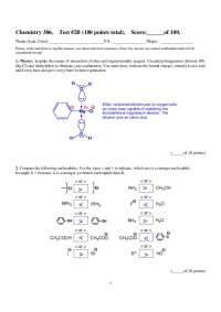 Chemistry 306 Test #2B: Answers and Questions