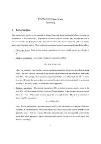 Lecture Notes on Learning - Advanced Topics in Economic Theory | ECON 5110