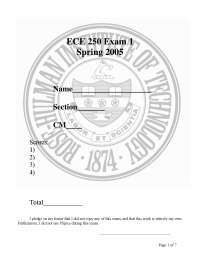Exam 1 Problems - Electronic Device Modeling | ECE 250 - Docsity