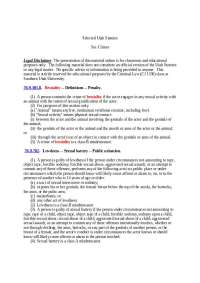 Utah Statutes: Sex Crimes and Related Offenses - Prof. Carl Franklin