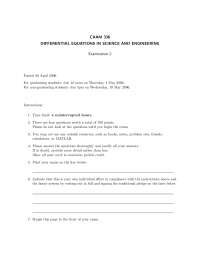 Differential Equations in Science and Engineering - Exam 2 | CAAM 336 ...