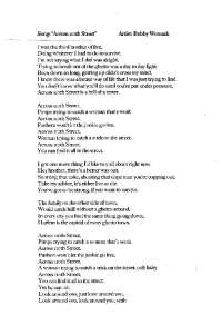 Song: Across the Street in African American Literature | ENGL 483