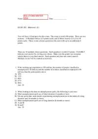 Midterm Exam 1 with Answer Key - Principles of Macroeconomics | ECON 202