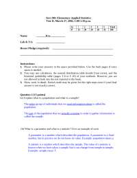 5 Questions Solved - Elementary Applied Statistics - | STAT 280 - Docsity