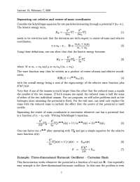 Separating Out Relative And Center Of Mass Coordinates Notes Phy 851 Docsity
