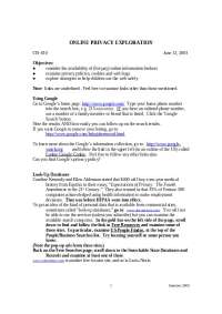 Exploring Online Privacy: Info Brokers, Cookies, Web Bugs, & Child Safety - Prof. Jane Tur