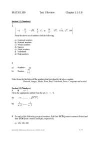 15 Questions on Fundamentals of Math - Exam 1 | MATH 1300