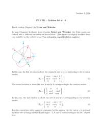 Problem Set 13 - Classical Mechanics and Mathematics | PHY 711 - Docsity
