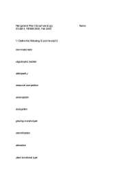 REWM 3500, Fall 2005 Exam 3 in Rangeland Plant Ecophysiology - Prof. David G. Williams