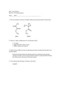 Quiz 8: UV Polymerization - Structures, Safety, and Types
