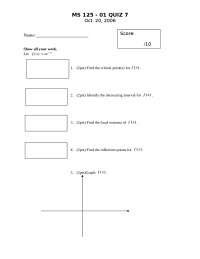 5 Questions for Calculus I - Sample Quiz #7 | MS 125 - Docsity