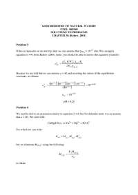 Solutions for Problems - The Geochemistry of Natural Waters | GEOL 464