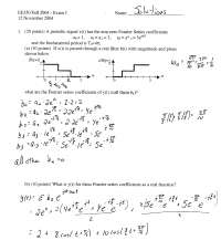 Past Exam 1 with Resolution - Signals and Systems | ECE 350 - Docsity