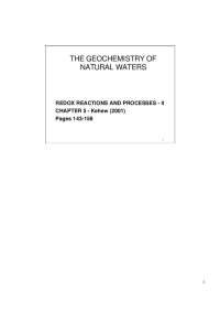 Notes on Geochemistry of Natural Waters | GEOL 464