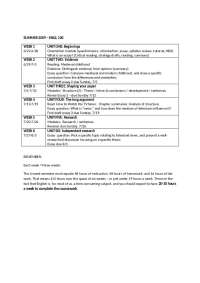 Lecture Schedule for Classes - Reading and Composition | ENGL 100