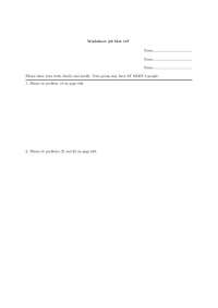 Mat 117 Worksheet #6: Solutions Required for Specific Problems