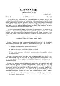Introduction to Mechanics - Practice Assignment | PHYS 131