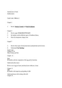 NUTR 140.01 Midterm 1 Study Guide: Food Safety and Preservation - Prof. Virginia Bennett