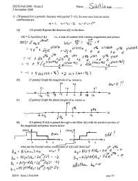 Old Exam 2 with Solutions - Signals and Systems | ECE 350 - Docsity