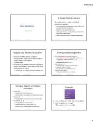 Lecture Slides on Code Generation - Compiler Design and Implementation ...
