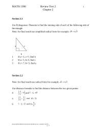Review Test 2 with Questions - Fundamentals of Mathematics | MATH 1300 ...