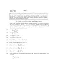7 Questions Exam 2 - Calculus II | MATH 175 - Docsity