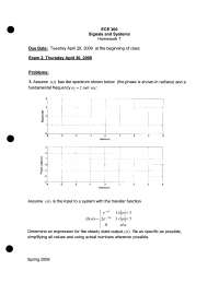 Homework 7 Practice Problems on Signals and Systems | ECE 300 - Docsity