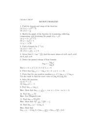 Review Problems Sheet - Calculus I - Fall 2007 | MATH 121 - Docsity