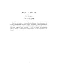 Exam 3 for Discrete and Foundational Mathematics I | MATH 187 - Docsity