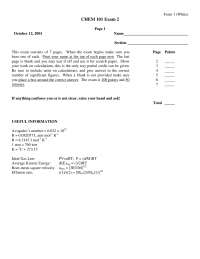Questions in Exam 2 - General Chemistry I | CHEM 101 - Docsity