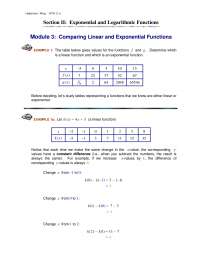 Exponential and Logarithmic Functions Section II - Module #3 | MTH 111C ...