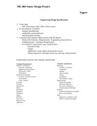 Engineering Design Specifications - Senior Design Project | ME 481 ...