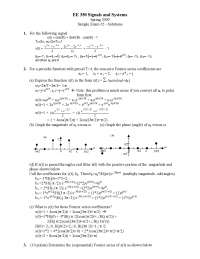 Sample Exam 2 Solutions - Signals and Systems | ECE 350 - Docsity