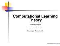 Computational Learning Theory - Notes | CMPSCI 689 - Docsity