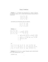 Exam 2 Solutions - Linear Algebra | MATH 201 - Docsity