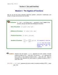 Sets and Functions: Section 1 - Examples with Solution | MTH 111C - Docsity