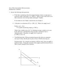 Problem Set 5 Solution for Intermediate Microeconomics | ECON 100 - Docsity