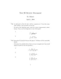 Test III Review Documents for Calculus II | MATH 175 - Docsity