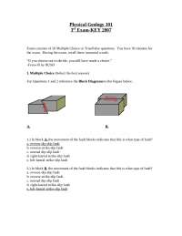 Solution of Exam 3 - Physical Geology | GEOL 101 - Docsity