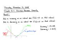 Increase, Decrease and Concavity - Calculus I - Handwritten Notes ...