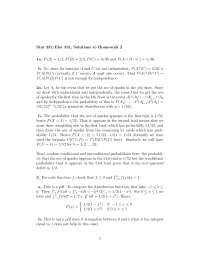 Solutions to Homework - Applied Probability | STAT 331 - Docsity