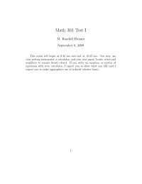 8 Questions for Test 1 - Introduction to Linear Algebra | MATH 301 ...