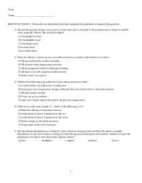 Principles of Biology I - Quiz 3 Questions | BIOL 2107 - Docsity