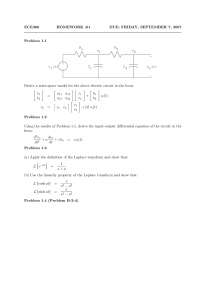 Homework 1 with 4 Practice Problems on System Modeling and Control ...