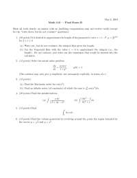 Final Exam with Solutions - Calculus II | MATH 112 - Docsity