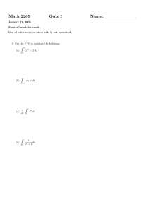 Quiz 2 Practice Questions - Calculus II | MATH 2205 - Docsity