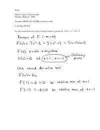 Calculus I - Quiz 10 Solutions | MATH 121 - Docsity